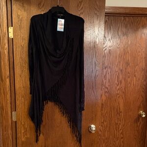 Elegant Black Drape Sweater